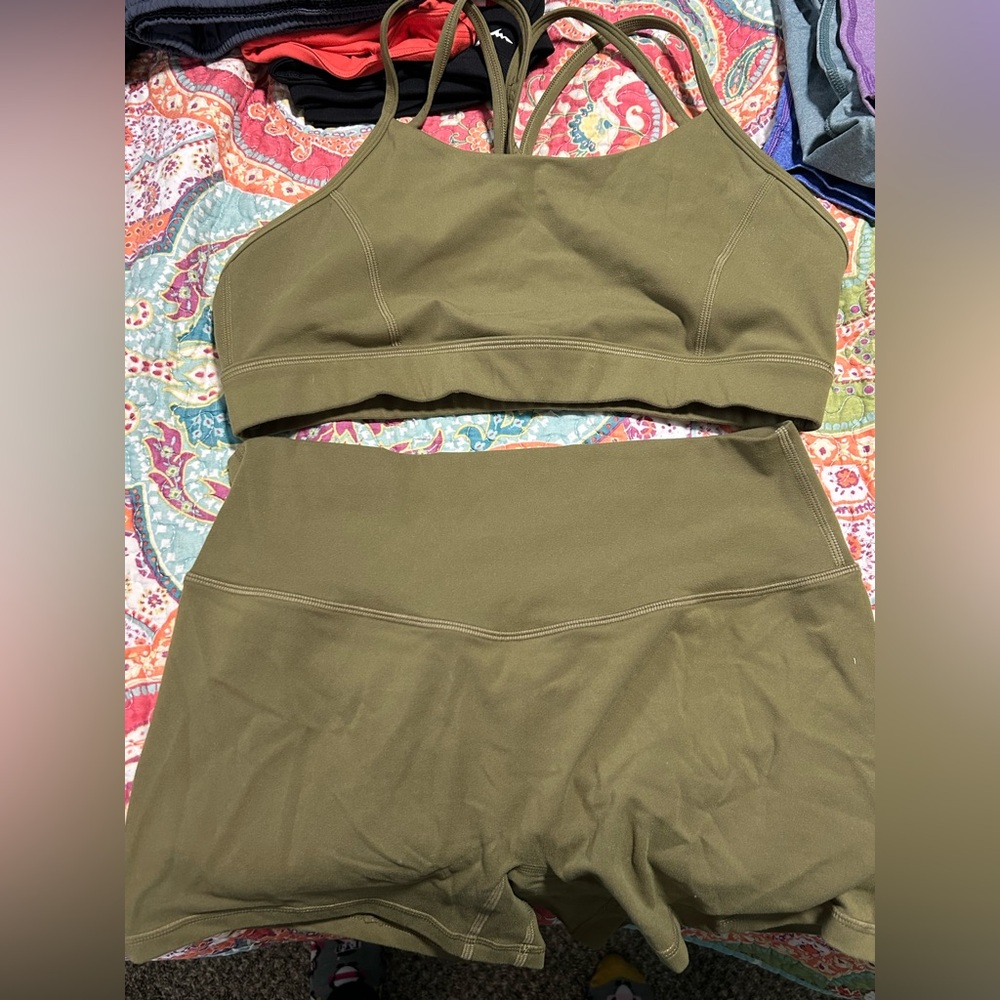 Til You Collapse Olive Athletic Shorts